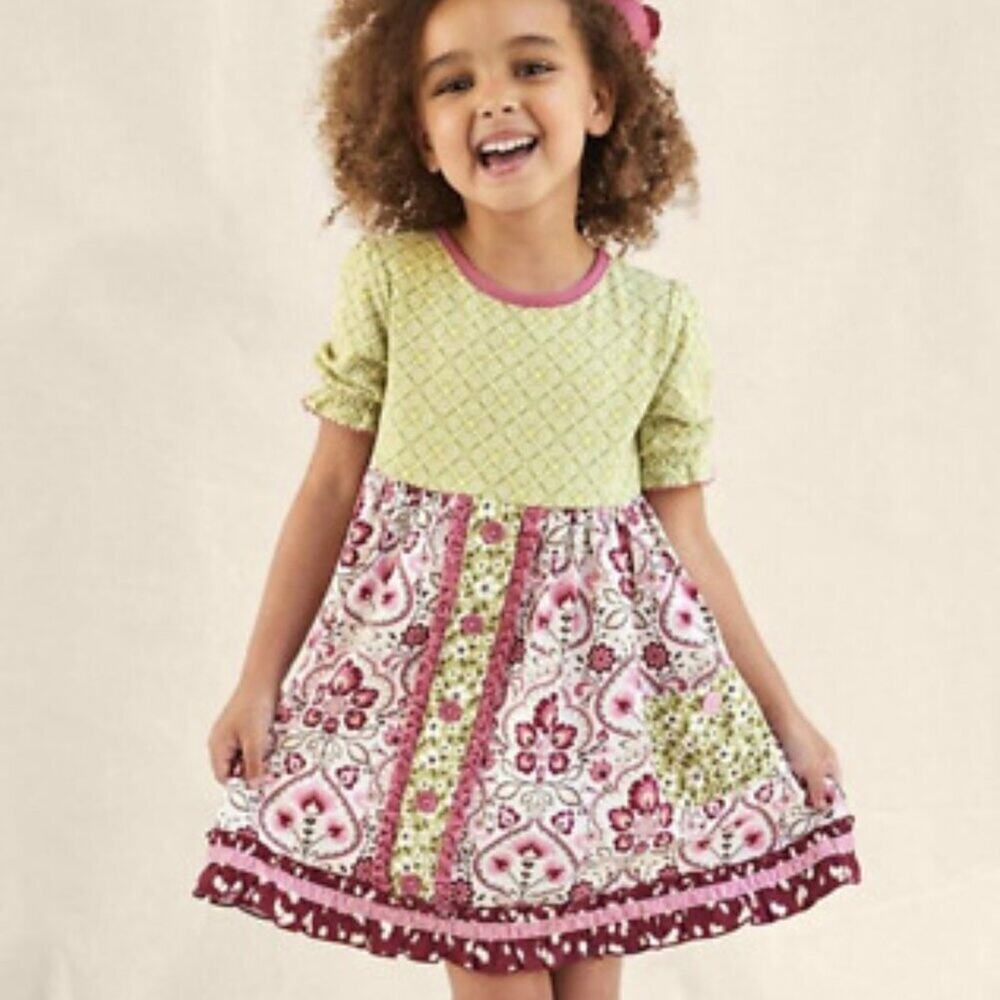 Matilda Jane Heart to Heart Floral Medallion Dress Size 12 Cottagecore Whimsical